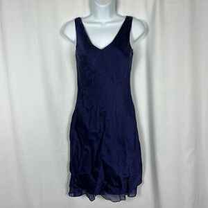 Jones New York purple paisley Silk Sleeveless mini dress 4P